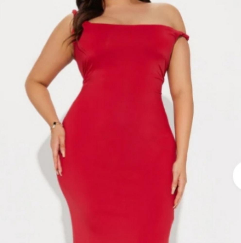 Off Shoulder Red Formal Gown